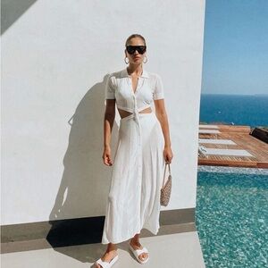 Devon Windsor Athena Dress in Off White- NWOT Medium